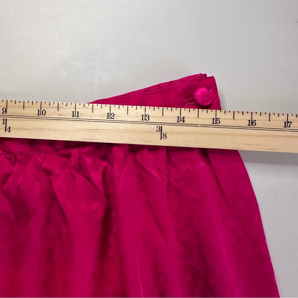 Vintage ARGENTI Silk Top Skirt Set  Sz10‎ Short Sleeve Cinch Waist Pink READ - Picture 12 of 16